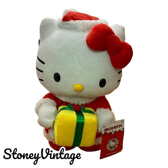 Sanrio Hello Kitty CHRISTMAS GREETER 20” Miss Santa Suit with Gift Present - Picture 9 of 9